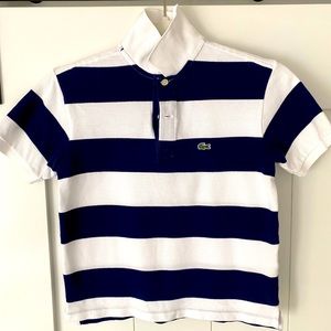 LACOSTE Boys Rugby Stripe Polo - Size 12
